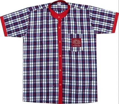 AMBIKASTORES Red, White Uniform Shirt