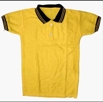 Solid J M T Yellow Uniform T Shirt