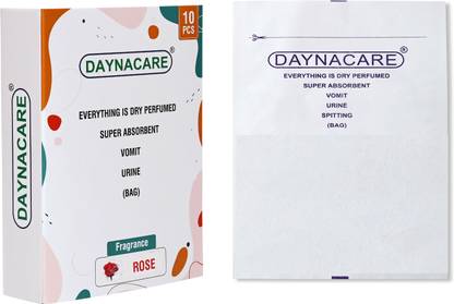 DAYNACARE Vomit Spitting Urine Disposable Dry Perfumed Super Absorbent Bags 10 Pcs ROSE) Vomit Bag