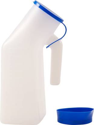 saniquick Portable & Safe Plastic Urine Collector Pot With Cap For Female/Male Bed Patients Urine Pot 1000 ml Urine Pot