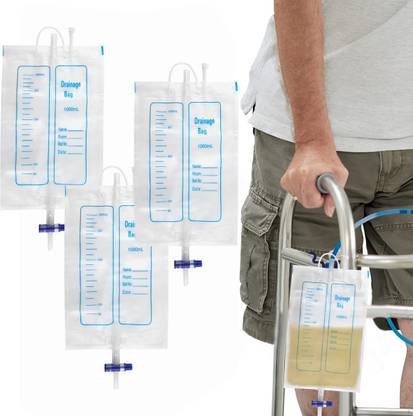 MAYCREATE Anti Reflux Valve 3Pcs 1000ml Urinary Drainage Medical Bag Urine Pot