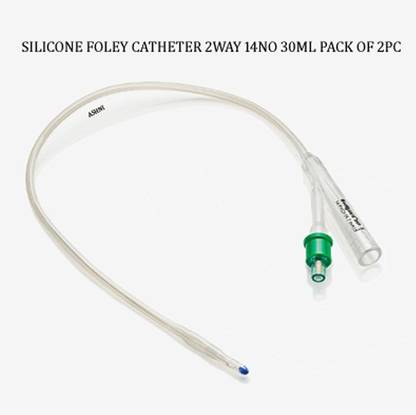 Ashni SAFECATH Silicon Foley Catheter 14number 30ml For Single Use pack of 2pc Urine Bag