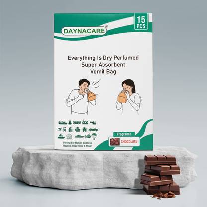 DAYNACARE DAYNACARE Chocolate Scented Zip Lock Kids Travel Vomit Bag | Pack of 15 Vomit Bag