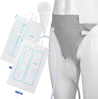 RAJry Grey Cloth Reusable Male Urine Bag 2000 Ml+1000 Ml Urine Pot