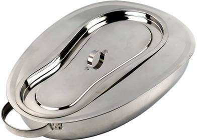 Anu Stainless Steel Bedridden Patient Bed Pan Easy to Use Adult & Senior Citizen Urine Pot
