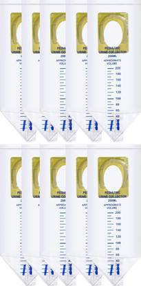 Cruzine 10PCs Pediatric Urine collection Bag For Child and Infant, Disposable Urine Bag