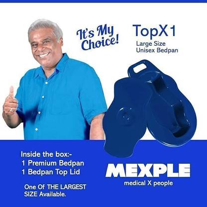 MEXPLE TopX1 Bedpan with Lid Cover - Blue Urine Pot