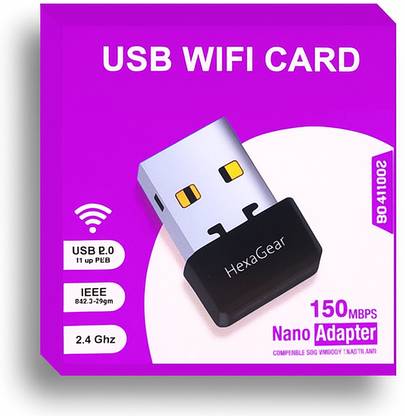 HexaGear High Gain Antenna WiFi Adapter for Laptop PC and Wireless Computer Network USB Adapter