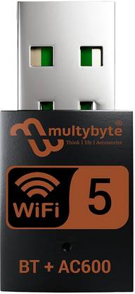 Multybyte Usb Wifi+Bluetooth Dongle (AC-600 2.4/5G+BT4.2) USB Adapter