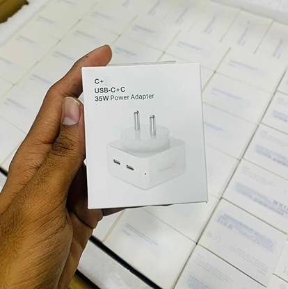 wishmechstore 35W Dual Port USB-C Compact Power Adapter PD Type C Plug Fast Wall Charger 35 W Adapter