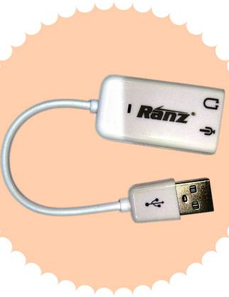 Ranz Stereo External Sound Card with 3.5 mm Headphone and Microphone Socket USB Adapter
