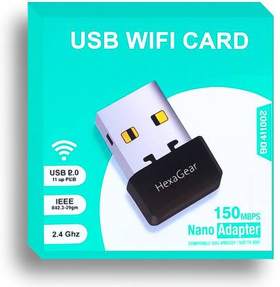 HexaGear Ultra Slim WiFi Adapter USB for Laptop Computer and Office Desktop PC USB Adapter