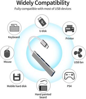 TECHGEAR Type c splitter 4-port high-speed USB hub 3.0 HUB laptop USB Adapter