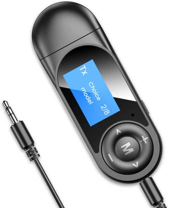 amiciSmart 5.0 Bluetooth Transmitter and Receiver with LCD Diplay 3.5mm AUX Wireless Dongle USB Adapter