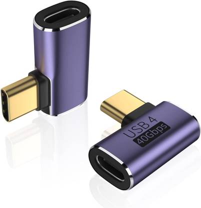 microware USB C 90 Degree Right Angle Type C Male to Female Adapter40Gbps Data Transfer USB Adapter