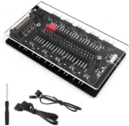 SERPLEX ARGB and PWM Fan Hub with 10 Ports for PC Case Fans and Addressable RGB Lighting ARGB PWM Fan Hub Splitter 10 Ports for PC Case Cooling USB Hub