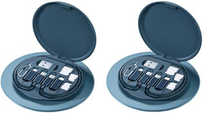 FKU 60W Cable Storage Box, USB C to Lightning Type C Micro,Card Slot Tray Eject Pin USB Adapter