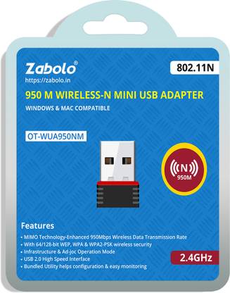 Zabolo Wifi Adapter 950 mbps (Zb-03) USB Adapter