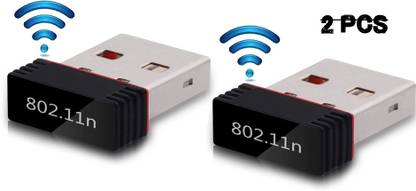 Red Champion Nano Wifi Dongle, Connector Receiver 802.11BGN 2.0 Pack/2Pcs USB Adapter