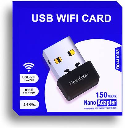 HexaGear WiFi USB Adapter with Strong Connectivity for PC Laptop and Desktop Computer USB Adapter
