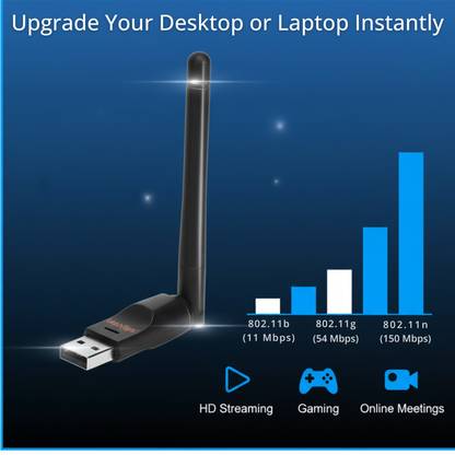 LeoXsys Wireless USB Wi-Fi Adapter LAN Card with External Antenna - Desktop USB Adapter