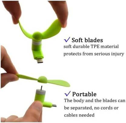 JANGI Type-C Personal USB Mini Fan 69 for Android Cell Phones USB mini Fan Type-C portable mini fan 69 usb OTG adaptor gadget for all mobiles USB Fan
