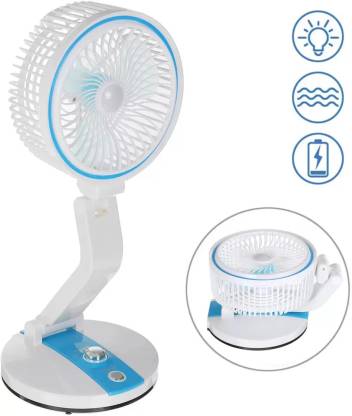 Zofey Rechargeable Table Fan You Can Also use Directly Fan Power Bank[ DC]Desk Fan USB USB Table Fans Folding Rechargeable LED Light And Multifunction USB USB Fan