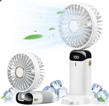 Fancy White Rechargeable Table Fan You Can use Directly Fan Power Bank Desk Fan USB USB Table Fans Folding Rechargeable Fan LED Light And Multifunction USB Fan, Rechargeable Fan