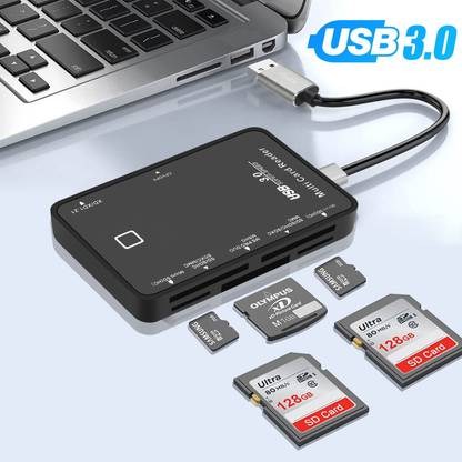 SCALEBEE 7 in 1 USB 3.0 High Speed Memory Card Reader Memory Adapter for Micro SD CF TF XD M2 MS Card Reader