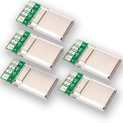 Craft World Type Male USB Port Card, Plug, Socket, 4 Pin Module Solder Connector (Pack of 5) Male USB Port Card USB Hub