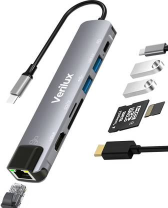 Verilux 7 in 1 USB C Hub,Type C to 4K HDMI Output,PD Charging Port,RJ45 Ethernet 7 in 1 USB C Hub,Type C to 4K HDMI Output,PD Charging Port,RJ45 Ethernet USB C Hub