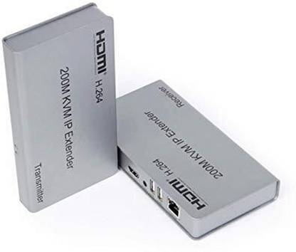 VOOCME HDMI Extender 200M HDMI KVM Extender Over Enthernet via Single cat5e/6/7 200M HDMI KVM Over IP Extender Full HD 1080P HDMI Connector