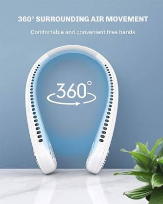 Totthar Ultra Light Rechargeable Mini USB 3-Speed Neck Fan | Personal Cooling Fan Portable Neck Fan | Hands Free Wearable Bladeless Fan USB Fan