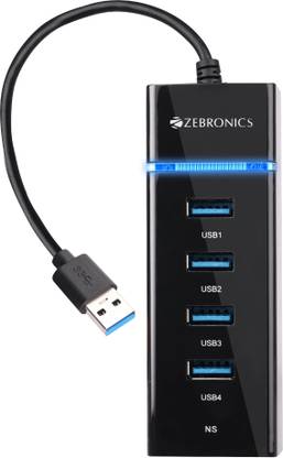 ZEBRONICS 300 HB, 4 Ports, USB 3.0, Backward Compatible, Multi Device Connection ZEB- 300HB USB Hub