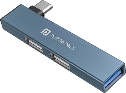 Portronics Mport Mino C USB-C Hub with 3 USB Ports, Type C Plug, USB 3.0, 2-Port USB 2.0 POR-2730 USB Hub