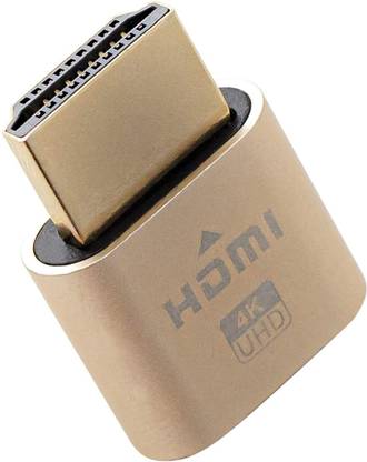 RuhZa HDMI 4K Dummy Plug, High Resolution Headless Virtual Monitor Display Adapter, Supports up to 3840x2160@60Hz. (Pack of 1) HDMI Connector