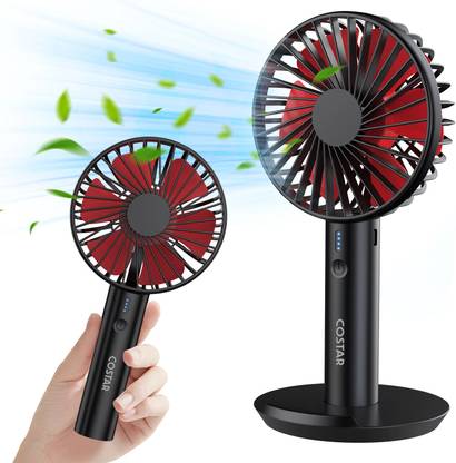 Costar Mini Portable Fan, Brushless Motor Hand Fan with Table Phone Holder Base, 3 Speeds Small Fan, USB Rechargeable Fan for Indoor and Outdoor Use USB Fan