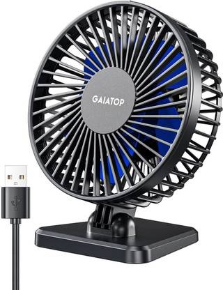 Gaiatop Small Desk Fan Portable 3 Speeds Wind Desktop Table Cooling Fan in Single Button TF30 USB Fan