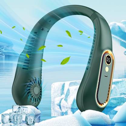 Sampri Portable USB Neck Fan Hands Free Bladeless 3 Speeds Outdoor and Indoor Rechargeable Neck Fan USB Fan