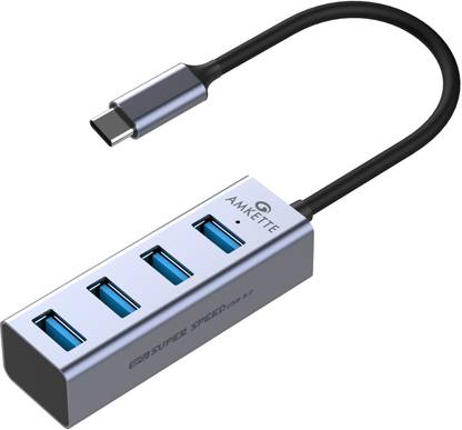 AMKETTE Type C USB 3.0 4 Port with Metal Design USB Hub