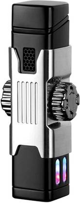 AirMount ™Flabox Swivel Lighter Dual Arc Rotating Energy Column LED Light Fidget Spinner Gyroscope Windproof Double Arc Lighter With LED Battery Indicator Cigarette Lighter