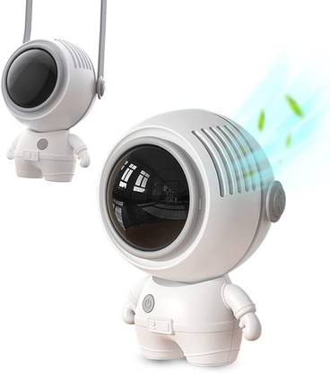 FANOX Handheld Astronaut Leafless Neck Fan With USB Rechargeable Mini Portable Fan, Hand Fan Personal Small Handheld Fan with Base USB Fan