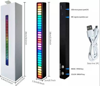 RHONNIUM Colorful LED Light Bar, Sound Control, Music, Mood Lighting, Voice Control Colorful LED Light Bar, Sound Control, Music, Mood Lighting, Voice Control-X40 Led Light