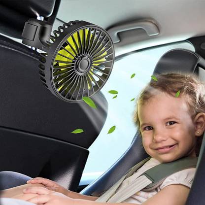 Verilux USB Fan for Car Back Seat, Headrest Mounted 5V USB Mini Fan with 3 Speed,USB Fan Rotatable USB Fan with USB Cable, Switch Controller, USB fan for Baby USB Fan, USB Charger, USB Cable, Rechargeable Fan