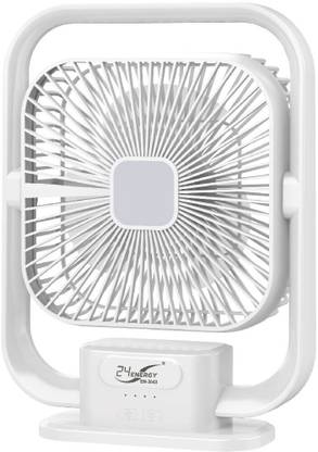 24 ENERGY SwiftAir 8" 3 Speed + LED Light Desktop Fan | Adjustable |Portable USB Fan