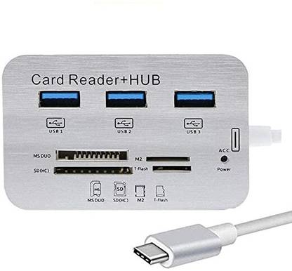 Mak World USB 3.1 Type C to Combo Card Reader + USB 3.0 Hub for PC Laptop Tablet etc USB 3.1 Type C to Combo Card Reader + USB 3.0 Hub for PC Laptop Tablet etc Card Reader, USB Hub