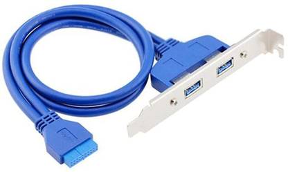 ULTRABYTES 2 Port USB 3.0 A Female Slot Plate Adapter - USB 3.0 motherboard header USB 3.0 header connection Adapter - USB panel - USB Type A to 20 pin IDC USB Hub
