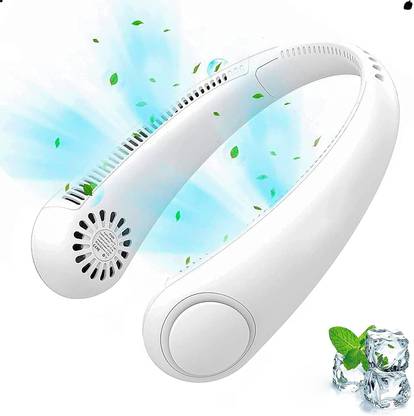 Jemru Personal Mini USB Bladeless Neck Fan 20Hrs Play 9000mah Handfree Neck Fan Outdoors And Indoor Activities Rechargeable Mini Fan with 360 Rotation USB Fan