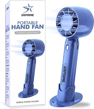 VRPRIME Portable Fan with Phone holder 3 Adjustable Speeds,2000mAh Battery, Lightweight Rechargeable Table Rechargeable Fan