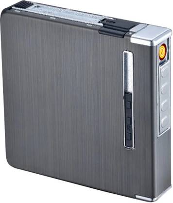 RSS ENTERPRISES USB Rechargeable Windproof Flameless 20 cigarette Case Aluminum Cigarette Box USB Rechargeable Windproof Flameless 20 cigarette Case Aluminum Cigarette Box Cigarette Lighter